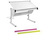 Schreibtisch Matts ca. 118x73 cm Weiß/Pink/Grün