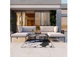 Loungegarnitur Enja Hellgrau Metall/Outdoorstoff