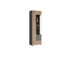 Vitrine Freno ca. 60x194 cm Nox Eiche/Grau