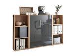 Aktenschrank Office Edition Sw Set 2 niedrig Eiche/Anthrazit