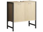 Waschbeckenunterschrank Edino ca. 60x60 cm Eiche/Schwarz
