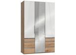 Drehtürenschrank Level 36D ca. 150 cm Weiß/Eiche Dekor