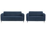 Sitzgarnitur Marone Blau Teddystoff
