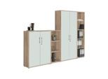 Aktenschrank Office Edition Sw Set 4 Weiß/Sonoma Eiche