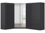 Schrank-Set RAUCH "Kleiderschrank Schrank Garderobe Wäscheschrank COSTA Größe 208x253 cm", grau (graumetallic, eingriffe graumetallic), H:197cm T:253cm, Holzwerkstoff, Kastenmöbel-Sets, viel Platz, grifflose Front und Push-to-Open Funktion MADE IN GERMANY
