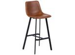 Barhocker , Cognac , Textil , eckig , 46.5x103x50 cm , Reach , Lederauswahl , Esszimmer, Barmöbel, Barhocker