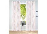 Gardine OTTO HOME "Dimona" Gr. 5, orange (creme, terra), B:140cm H:265cm, Voile, Polyester, Gardinen, Gardine, 2-er Set, transparent, Voile, Polyester, Wellen