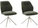 4-Fußstuhl MCA FURNITURE, grün (olive, edelstahlfarben, olive), B:52cm H:89cm T:64cm, Polyester, Stühle, 180 drehbar