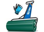 KESSER® Rasenwalze Metall mit Handschuhen Handwalze Rasenroller Gartenwalze Ackerwalze Walze befüllbar mit Wasser oder Sand