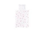 Chipolino Babybettwäsche 3-teilig, Decke 130 x 100 cm, Kissen 45 x 35 cm, Laken rosa Blumen