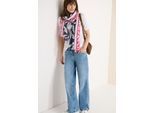 Schal CECIL, Damen, Gr. onesize, sporty denim blau, Stoff, 100% Modal, geblümt, Modetücher Schal, aus Modal