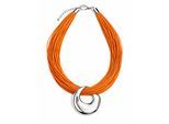 Kette mit Anhänger "Evora", Damen, Gr. onesize, Metall, orange, COLLEZIONE ALESSANDRO, Basic, Halsketten, mit üppigem Metallanhänger