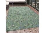 Teppich AYYILDIZ TEPPICHE "BAHAMA 5151", grün, B:80cm H:8mm L:250cm, Polypropylen, Teppiche, Teppich, Läufer, Flachflor mit Hoch-Tief-Struktur, In-und Outdoor geeignet