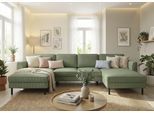 Wohnlandschaft HOME AFFAIRE "Booster II, whlw. mit Schlaffunktion & Bettkasten, Fuß schwarz", mayfly, B:305cm H:83cm T:161cm, 88% Polyester, 12% Nylon, Sofas, Wohnlandschaft, Sofa in U-Form, Breite 305 cm, in Cord oder Struktur LEO o. LINO