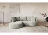 Ecksofa COTTA "Sana L-Form, Breite 260 cm", stone, B:260cm T:160cm, 95% POLYESTER (PES) 5% POLYAMID(PA), Sofas, Ecksofa, Loungesofa mit Wellenunterfederung