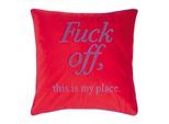 Dekokissen PAD "LETTERS", rot, schriftzug, B:45cm L:45cm, Obermaterial: 100% Polyester, Dekokissen_Sitzkissen_Kissenhüllen, farbige Keder, mit Schriftzug, verschiedene Größen