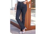 Bequeme Jeans INSPIRATIONEN, Damen, Gr. 24, blau (dunkelblau), Jeans 5-Pocket-Jeans