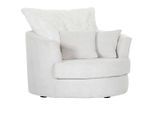 Carryhome Sessel, Weiß, Textil, Füllung: Polyester, Schaumstoffflocken,Polyester, Schaumstoffflocken, 115x72x115 cm, Sitzfläche 360° drehbar, Wohnzimmer, Sessel, Sonstige Sessel
