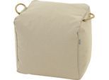 Sitzhocker SIENA GARDEN "Integral Hocker 46 x 48 x 46 cm, Farbe walnut", walnut, B:46cm H:48cm T:46cm, Obermaterial: 100% Polyester, Hocker, Sitzhocker, Meliert, Bezug aus 100% Polyester, PE-beschichtet