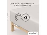 Spannbettlaken SCHLAFGUT "PURE BOXSPRING Bio-Baumwolle mit Elasthan, 170 g/m², Bettlaken", beige (sand light), 1 Stk., Jersey-Elasthan, 180-200x200-220 40cm, Jersey-Elasthan, Obermaterial: 95% Baumwolle, 5% Elasthan, Bettlaken, Spannbettlaken, PREMIUM Boxspringbett Laken bis 40 cm Höhe, dehnbar blickdicht, straff