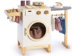 Kinder-Haushaltsset MUSTERKIND "Wasch- und Bügelcenter Rumex", grau (natur, weiß, grau), Spielzeug-Haushaltsgeräte, KinderB:85cm H:55cm T:35cm, Holz, Kinder-Haushaltsset, aus Holz, B:85cm H:55cm T:35cm