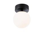 PAULMANN LED Deckenleuchte "Selection Bathroom Gove IP44 3000K 5W Satin, Glas/Metall", schwarz (schwarz, weiß), 1, Ø 12cm H: 16cm, 1 Stk., Leuchten, LED Deckenleuchte