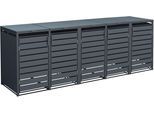 Mülltonnenbox WESTMANN "Kubus", grau (anthrazit), B:332cm H:116cm T:80cm, Stahl, Aufbewahrungsboxen, Mülltonnenbox, Platz für 5x240 L Mülltonnen