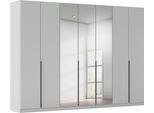Drehtürenschrank OTTO HOME "Kleiderschrank Schrank Garderobe AGORDO mit Dekor- oder Hochglanzfront", grau (seidengrau), B:315cm H:210cm T:54cm, Holzwerkstoff, Schränke, Drehtürenschrank, durchdachte Innenausstattung, in 8 Breiten und 2 Höhen MADE IN GERMANY