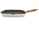Steakpfanne KRÜGER "Einsenguss Grill-/ Steakpfanne SAVANNA, 28 x 28cm", beige (creme), B:28cm H:3,2cm L:28cm, Pfannen, Steakpfanne, für Induktions-Kochfelder geeignet