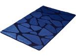 Badematte KLEINE WOLKE "Inspire" Gr. 1, blau (dunkelblau), H:15mm, Kunstfaser, Badematten, Badematte, Badteppich, Stein Optik, waschbar