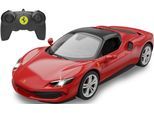 RC-Auto JAMARA "Deluxe Cars, Ferrari 296 GTS 1:16, rot - 2,4 GHz", rot, Fernlenkfahrzeuge, KinderB:14,4cm H:7,3cm T:28,5cm, RC-Auto, mit LED-Lichtern, B:14,4cm H:7,3cm T:28,5cm