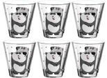 Kinderbecher LEONARDO "BAMBINI Panda", bunt (mehrfarbig), H:9cm Ø:9cm, Glas, Trinkgefäße, Kinderbecher, 215 ml, 6-teilig