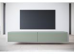 Lowboard HOME AFFAIRE "LOWBOARD VERA, wahlweise mit oder ohne Beleuchtung", grün (salbei), B:180cm H:30cm T:33cm, Sideboards, Lowboard, 180 cm, stehend und hängend, inkl. Beleuchtung