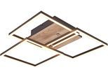REALITY LEUCHTEN LED Deckenleuchte "MOBILE, LED Deckenlampe 2700-6000K 3200 Lumen inkl Fernbedienung CCT", braun (schwarz holzfarben), 1, H: 10cm, 1 Stk., Leuchten, dimmbar Nachtlicht schwenkbare LED Elemente schwarz + Holz-Optik, LED Deckenleuchte