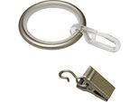 Gardinenring GARDINIA "Kira mit Gleiteinlage", beige (champagner), B:1,9cm Ø:1,9cm, Metall, Gardinenbefestigungen, Gardinenring, Serie Gardinenstange Kira