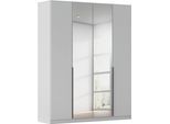 Drehtürenschrank OTTO HOME "Kleiderschrank Schrank Garderobe AGORDO mit Dekor- oder Hochglanzfront", grau (seidengrau), B:181cm H:210cm T:54cm, Holzwerkstoff, Schränke, Drehtürenschrank, durchdachte Innenausstattung, in 8 Breiten und 2 Höhen MADE IN GERMANY