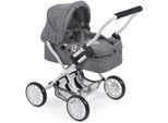 Puppenwagen CHIC2000 "Smarty, Mini-Kuschelwagen", grau (jeans grau), Puppenwagen, KinderB:56cm H:56cm T:56cm, Kunststoff, Metall, Stoff, Puppenwagen, mit herausnehmbarer Tragetasche, B:56cm H:56cm T:56cm