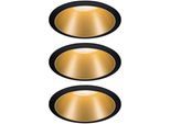PAULMANN LED Einbauleuchte "Cole", gold (schwarz, goldfarben), 3, Ø 8,8cm, 1 Stk., Leuchten, Deckenspots, 3er Set, LED Einbauleuchte