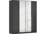 Drehtürenschrank OTTO HOME "Kleiderschrank Schrank Garderobe AGORDO mit Dekor- oder Hochglanzfront", grau (graumetallic, effektgrau hochglanz), B:181cm H:210cm T:54cm, Holzwerkstoff, Schränke, Drehtürenschrank, durchdachte Innenausstattung, in 8 Breiten und 2 Höhen MADE IN GERMANY