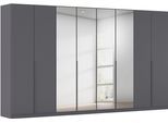 Drehtürenschrank OTTO HOME "Kleiderschrank Schrank Garderobe AGORDO mit Dekor- oder Hochglanzfront", grau (graumetallic), B:360cm H:210cm T:54cm, Holzwerkstoff, Schränke, Drehtürenschrank, durchdachte Innenausstattung, in 8 Breiten und 2 Höhen MADE IN GERMANY