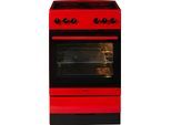 AMICA Elektro-Standherd "SHC 11506 R", Energieeffizienz: A, rot, Herdsets, Komfortables Kochen und Backen mit übersichtlicher Handhabung, Elektro-Standherd