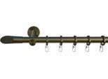 Gardinenstange INDEKO "Marbella", messing, antik, L:270cm Ø:16mm, Eisen, Gardinenstangen, Gardinenstange, Komplett-Set inkl. Ringen,Faltenlegehaken und Montagematerial