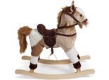 Schaukelpferd CHIC2000, braun (braun, weiß), Schaukeltiere, BabyB:75cm H:71cm T:75cm, Plüsch, Schaukelpferd, mit Steigbügeln und Sound, B:75cm H:71cm T:75cm