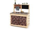 Outdoor-Spielküche MUDDY BUDDY "Big Leo", rosa (natur, puderrosa), Spielküchen, KinderB:40cm H:90cm T:80cm, Holz, Polyester, Outdoor-Spielküche, natur - puderrosa, B:40cm H:90cm T:80cm