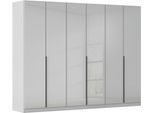 Drehtürenschrank OTTO HOME "Kleiderschrank Kleiderschränke Schrank Garderobe AGORDO mit Glasfront", grau (seidengrau, glas seidengrau), B:271cm H:229cm T:54cm, Holzwerkstoff, Schränke, Drehtürenschrank, durchdachte Innenausstattung, in 8 Breiten und 2 Höhen MADE IN GERMANY