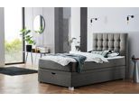 Boxbett "Riona, erweiterbar zu Doppel- und Familienbett", hellgrau, B:122cm L:212cm, 100% PES, ATLANTIC HOME COLLECTION, Komplettbetten, wahlweise mit 120x200cm Taschen-Federkernmatratze oder ohne Matratze