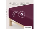 Spannbettlaken SCHLAFGUT "PURE BOXSPRING Bio-Baumwolle mit Elasthan, 170 g/m², Bettlaken", lila (lila deep), 1 Stk., Jersey-Elasthan, 140-160x200-220 40cm, Jersey-Elasthan, Obermaterial: 95% Baumwolle, 5% Elasthan, Bettlaken, Spannbettlaken, PREMIUM Boxspringbett Laken bis 40 cm Höhe, dehnbar blickdicht, straff