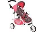 Puppenbuggy CHIC2000 "Jogging-Buggy Lola", bunt (butterfly koralle), Puppenwagen, KinderB:33cm H:57cm T:70cm, Kunststoff, Metall, Stoff, Puppenbuggy, mit klappbarem Verdeck, B:33cm H:57cm T:70cm