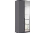 Drehtürenschrank OTTO HOME "Kleiderschrank Schrank Garderobe AGORDO mit Dekor- oder Hochglanzfront", grau (graumetallic), B:91cm H:210cm T:54cm, Holzwerkstoff, Schränke, Drehtürenschrank, durchdachte Innenausstattung, in 8 Breiten und 2 Höhen MADE IN GERMANY