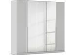 Drehtürenschrank OTTO HOME "Kleiderschrank Schrank Garderobe AGORDO mit Dekor- oder Hochglanzfront", grau (seidengrau), B:226cm H:210cm T:54cm, Holzwerkstoff, Schränke, Drehtürenschrank, durchdachte Innenausstattung, in 8 Breiten und 2 Höhen MADE IN GERMANY